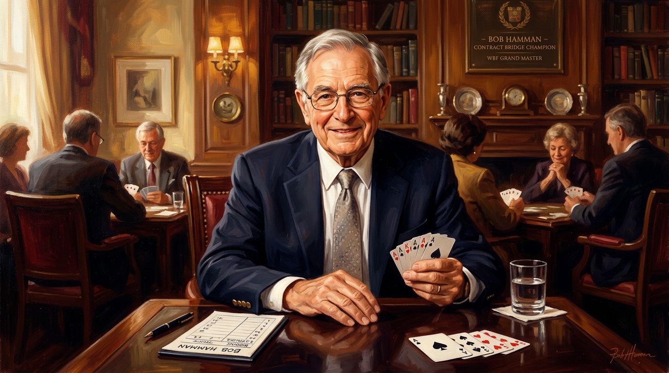Bob Hamman - arguably the greatest bridge player ever with record 15+ world championships. Learn about his career, pa...