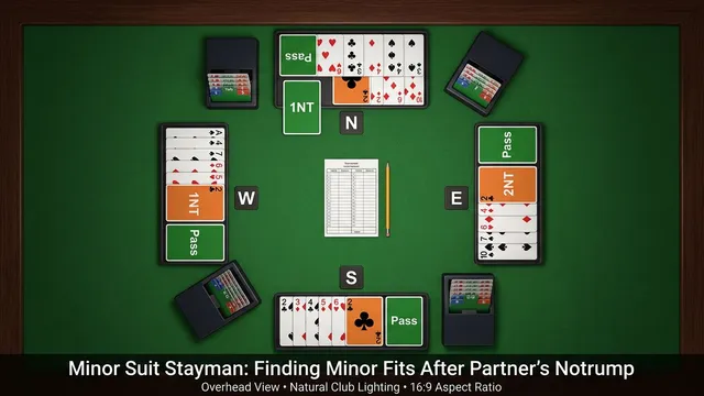 Learn how to use Minor Suit Stayman (2♠) after 1NT to discover minor suit fits and explore slam possibilities. Comple...
